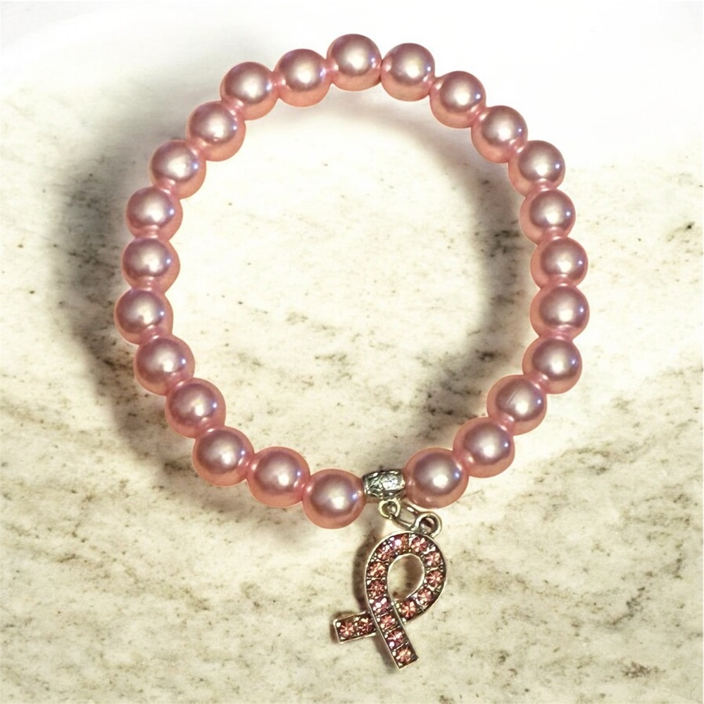 Pink Awareness Ribbon Bracelet